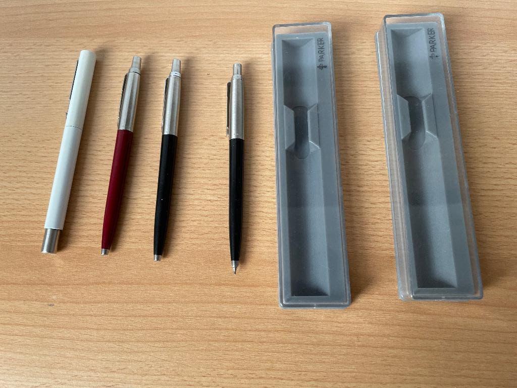 Parker pennen + Parker vulpotlood + Parker doosjes, Verzamelen, Pennenverzamelingen, Ophalen of Verzenden, Gebruikt, Overige typen
