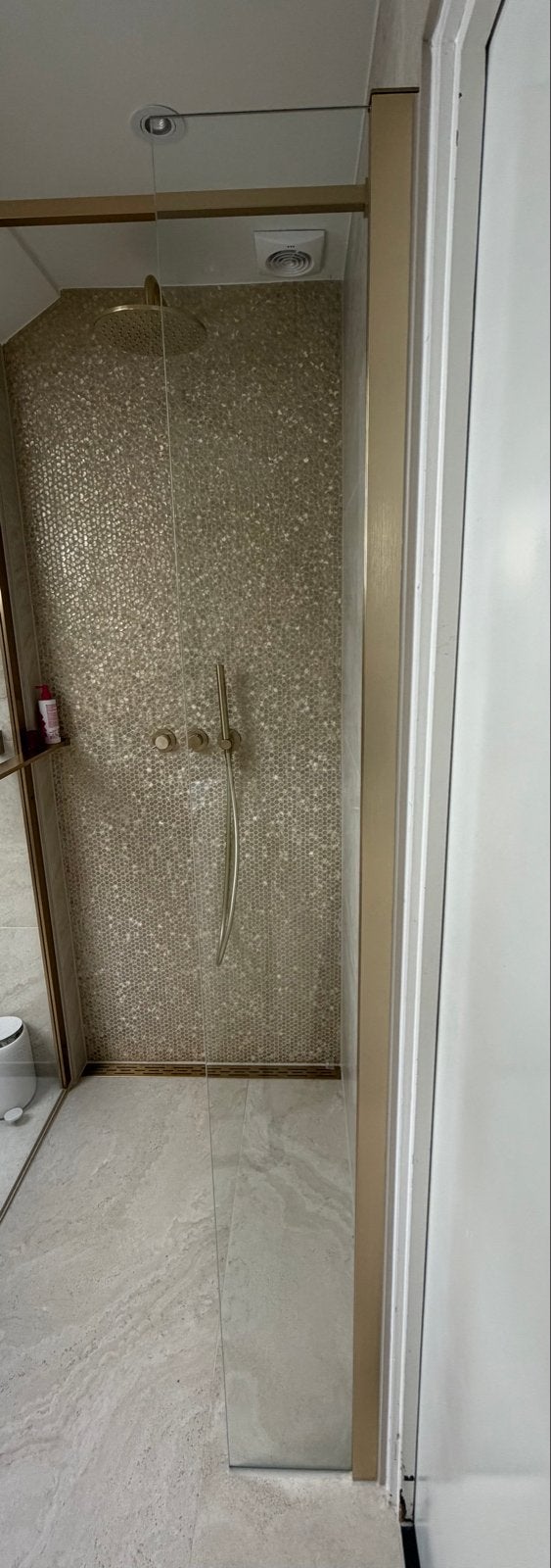 Novellini inloopdouche goudkleurig, Ophalen of Verzenden, Nieuw, Chroom, Douche