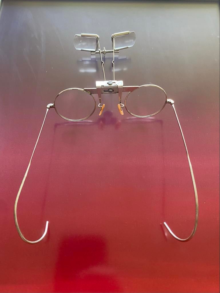 Antiek. Bausch & Lomb, Double Duck Loupe vergrootglas bril, Antiek en Kunst, Ophalen of Verzenden