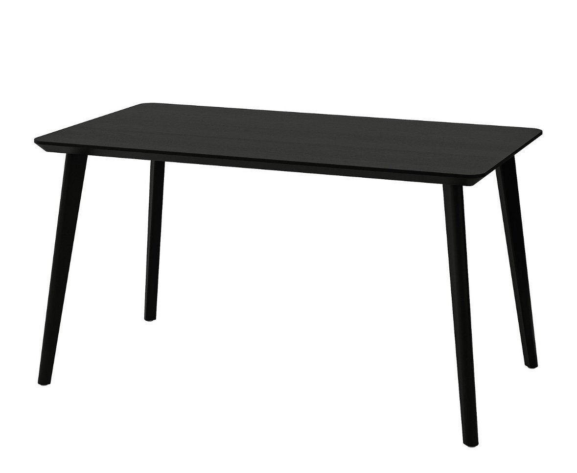 Eethoek zwarte tafel mdf 4x eetstoelen set, Ophalen, Zo goed als nieuw, Rond, 50 tot 100 cm