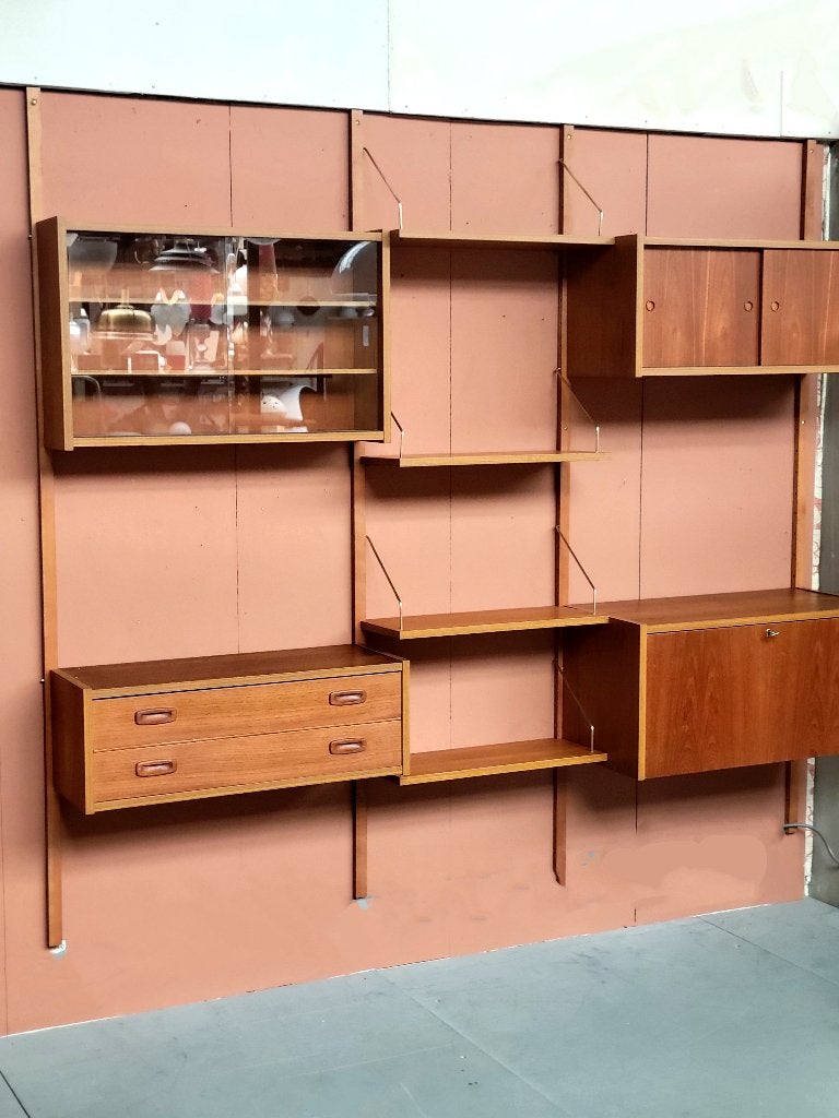 PS System wandmeubel van Preben Sørensen voor Randers, Ophalen, Met plank(en), Gebruikt, 200 cm of meer