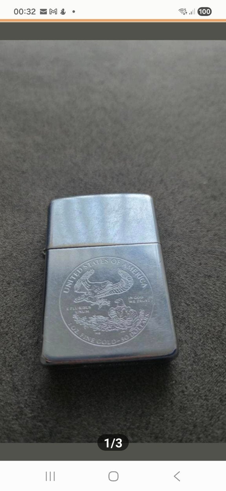 Zippo aansteker met American Eagle design, Ophalen, Gebruikt, Aansteker
