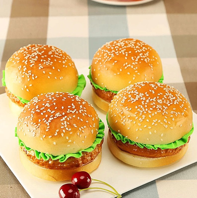 Kunst Broodje Hamburger / Sier Nep Vlees Broodje Snackbar, Verzenden, Nieuw