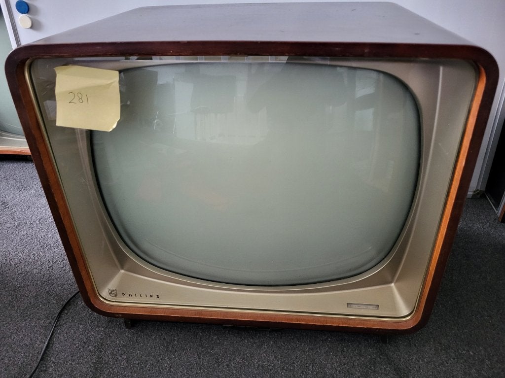 Philips  21TX281A vintage zw/w televisie, Audio, Tv en Foto, Vintage Televisies, Ophalen, Gebruikt, 40 tot 60 cm, Philips
