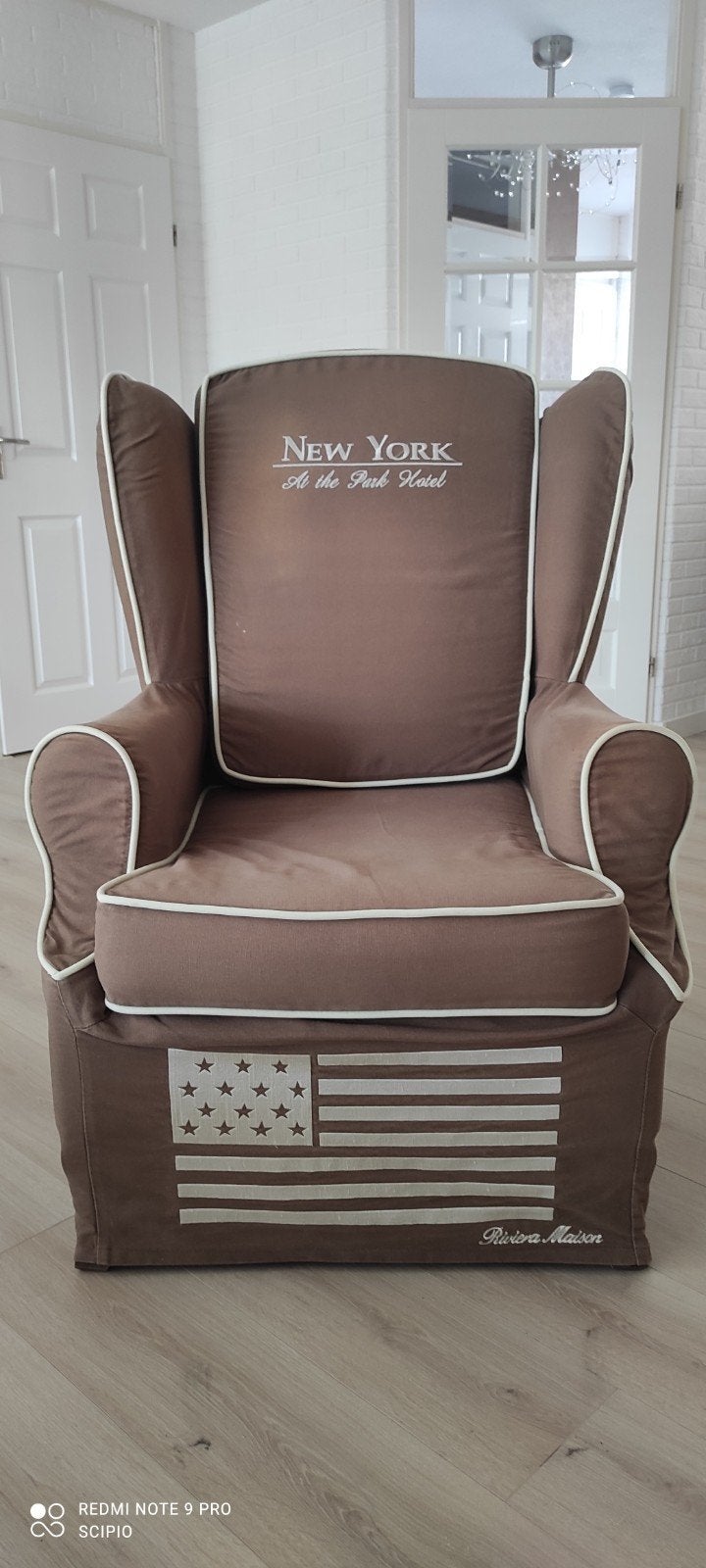 Riviera Maison Wingchair New York At The Park Hotel, Ophalen, Gebruikt, 75 tot 100 cm, Stof