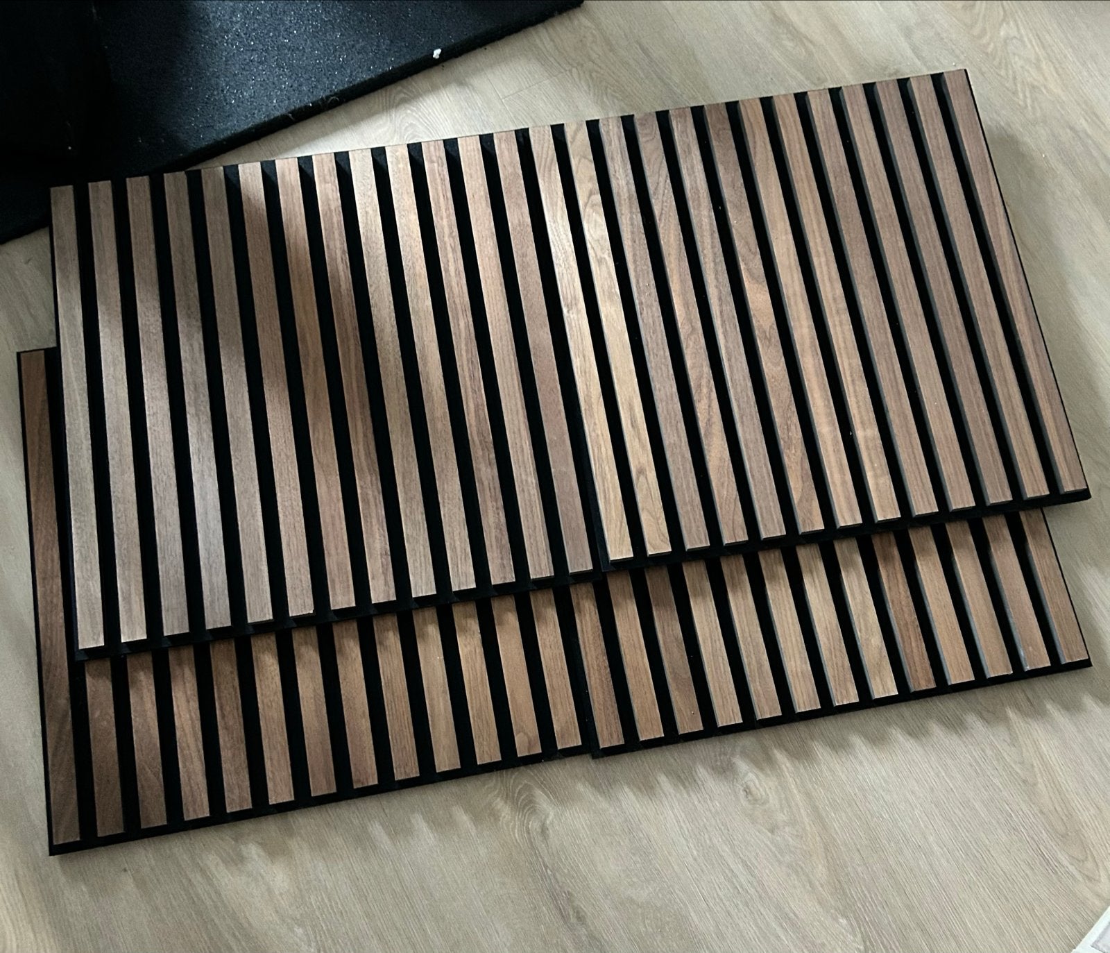 4 wandtegels walnoot kleur van de Gamma, Ophalen, Hout, Zo goed als nieuw, Bruin