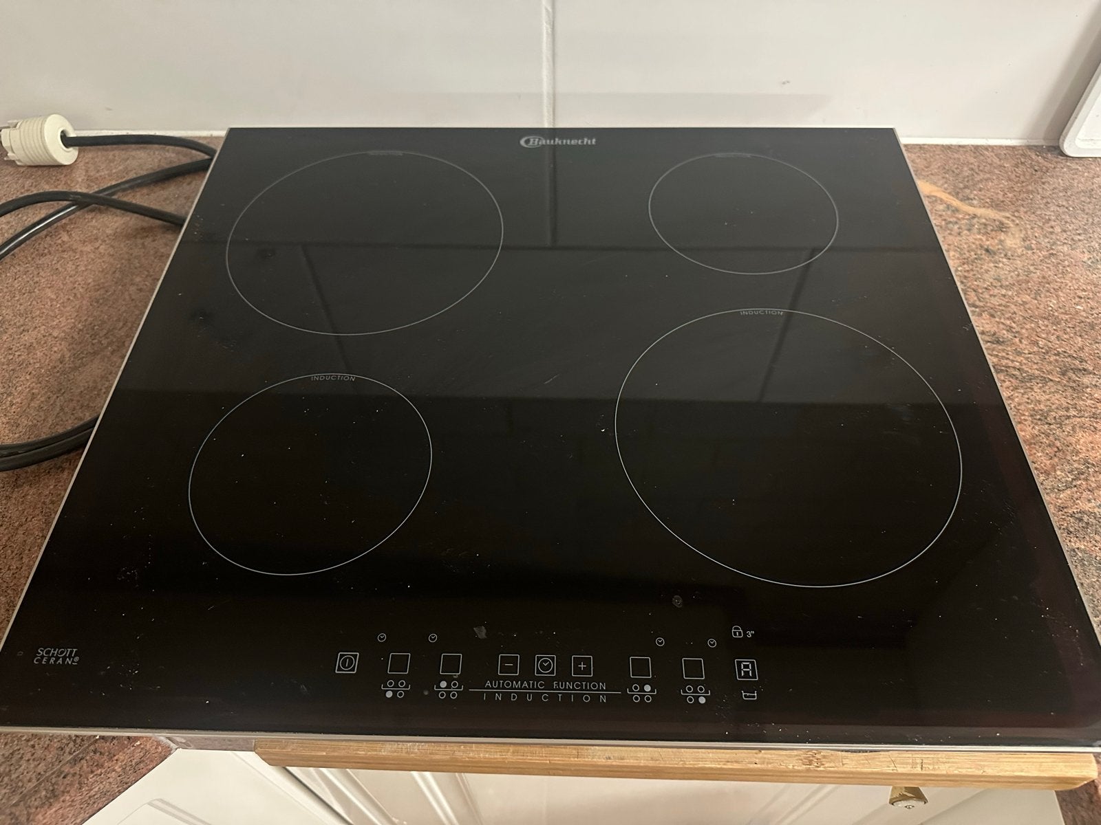 Bauknecht Inductiekookplaat 58,5x51,5cm, Witgoed en Apparatuur, Kookplaten, Ophalen, Gebruikt, 4 kookzones, Inbouw