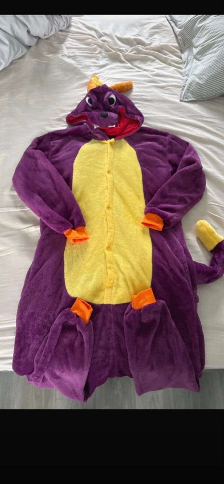 Paars draken onesie - unisex- Maat M, Ophalen of Verzenden, Zo goed als nieuw