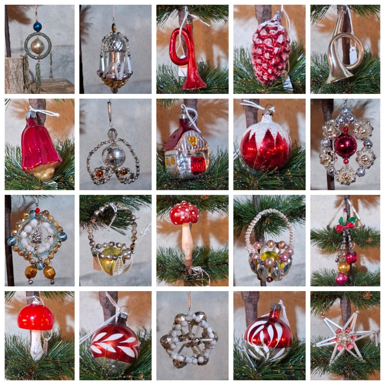 oude antiek vintage kerstballen gablonzer sneeuwpop webwinke, Diversen, Gebruikt, T, Ophalen of Verzenden, N