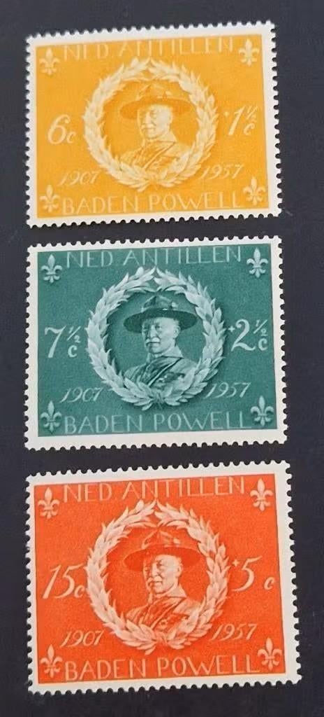 Nederlandse Antillen 1957 nvph 258-260  -  Scouting 50 jaar, Ophalen of Verzenden