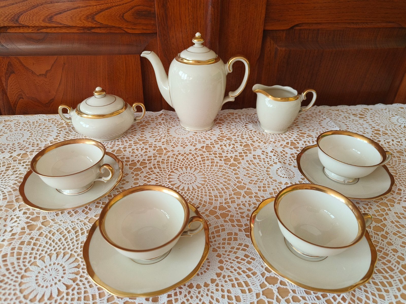 KPM Princess Theeservies - Vintage Porselein met Goud, Antiek en Kunst, Ophalen of Verzenden