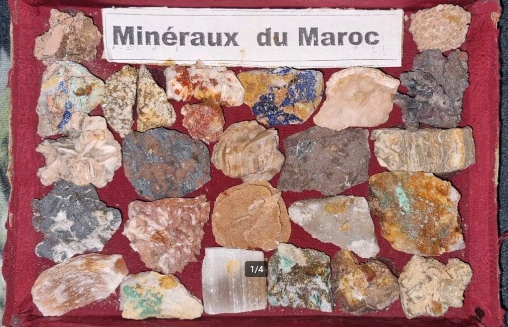 Set Marokkaanse mineralen, Verzamelen, Ophalen of Verzenden, Mineraal