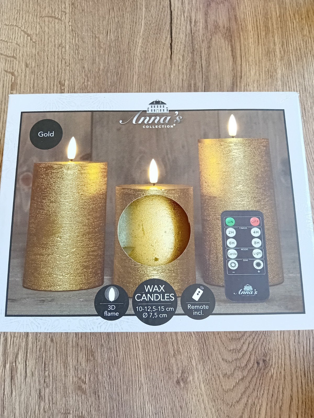 Anna's collection wax candles Goud, Ophalen