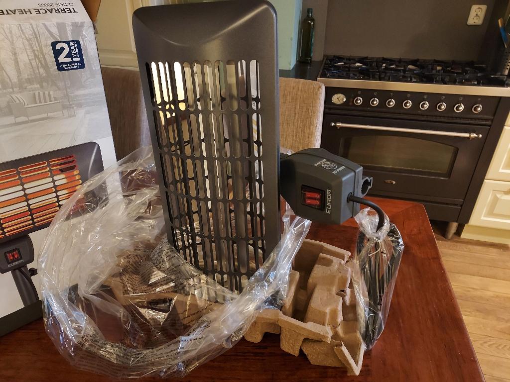 Eurom Q-Time 2000 terrasverwarmer met muurbeugel, Elektrisch, Nieuw, Ophalen of Verzenden, Waterbestendig
