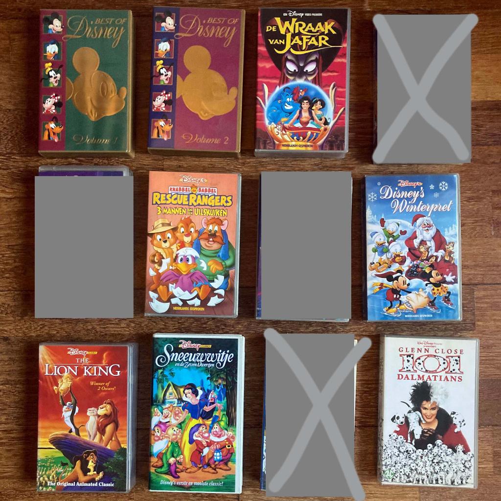 8x VHS Video banden Walt Disney € 2,- per stuk, Ophalen of Verzenden