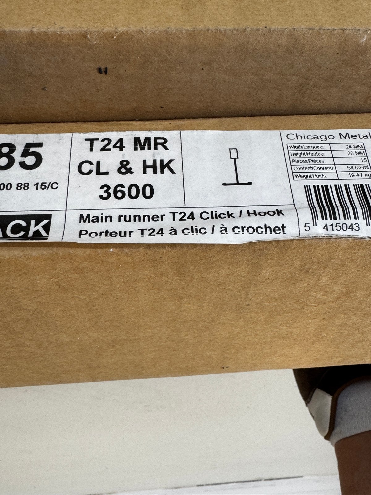 Zwarte Hoofdprofielen systeemplafond 3600mm + plafondhangers, Ophalen, Nieuw
