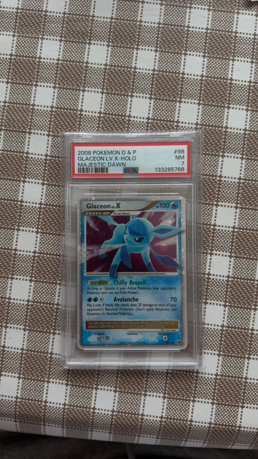 Foto 2 van Glaceon Lv.X Holo PSA 7 Majestic Dawn POP 144 NEW CERT