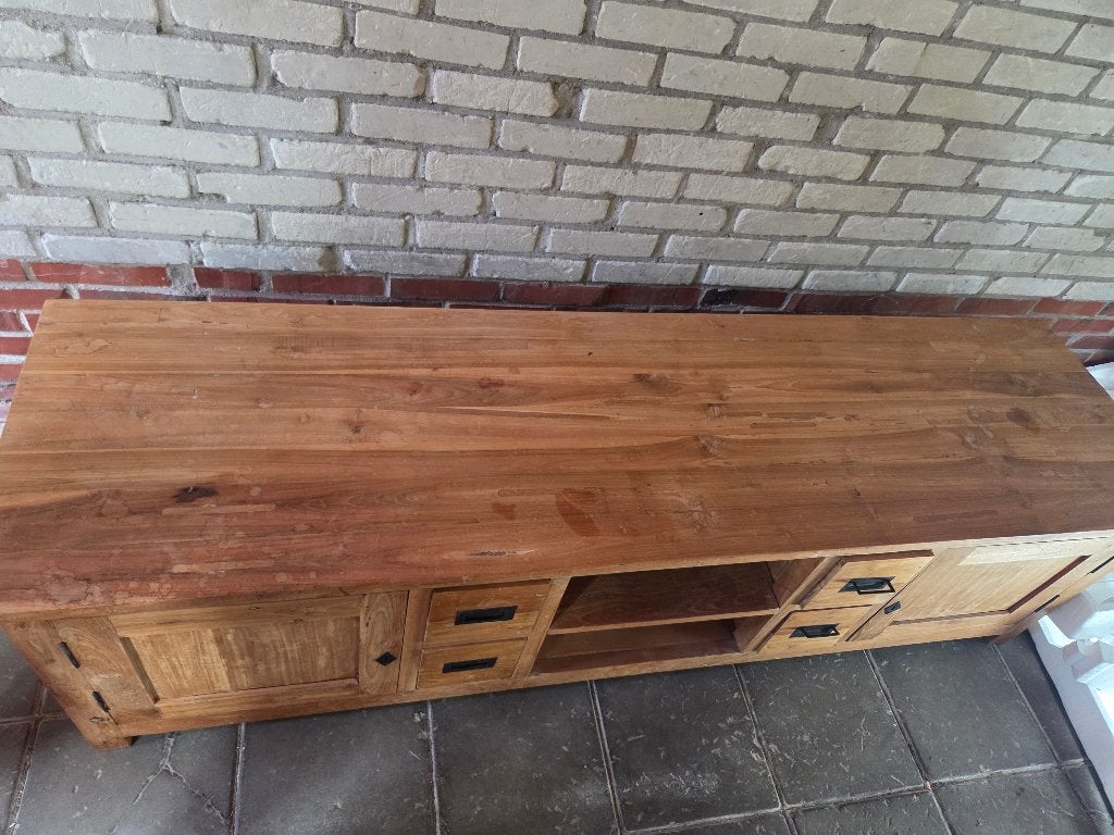 Prachtige maatwerk tv-kast, Ophalen, Gebruikt, 150 tot 200 cm, Mooi