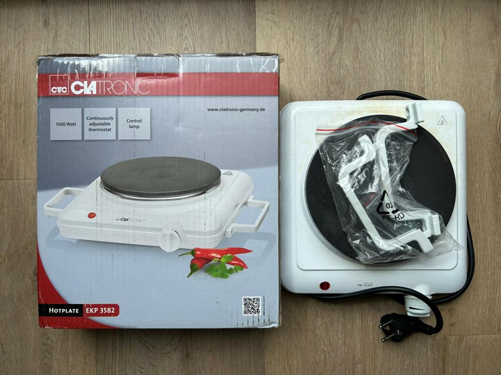 Clatronic kookplaat, Witgoed en Apparatuur, Kookplaten, Gebruikt, Vrijstaand, Elektrisch, 3 kookzones of minder, Ophalen of Verzenden