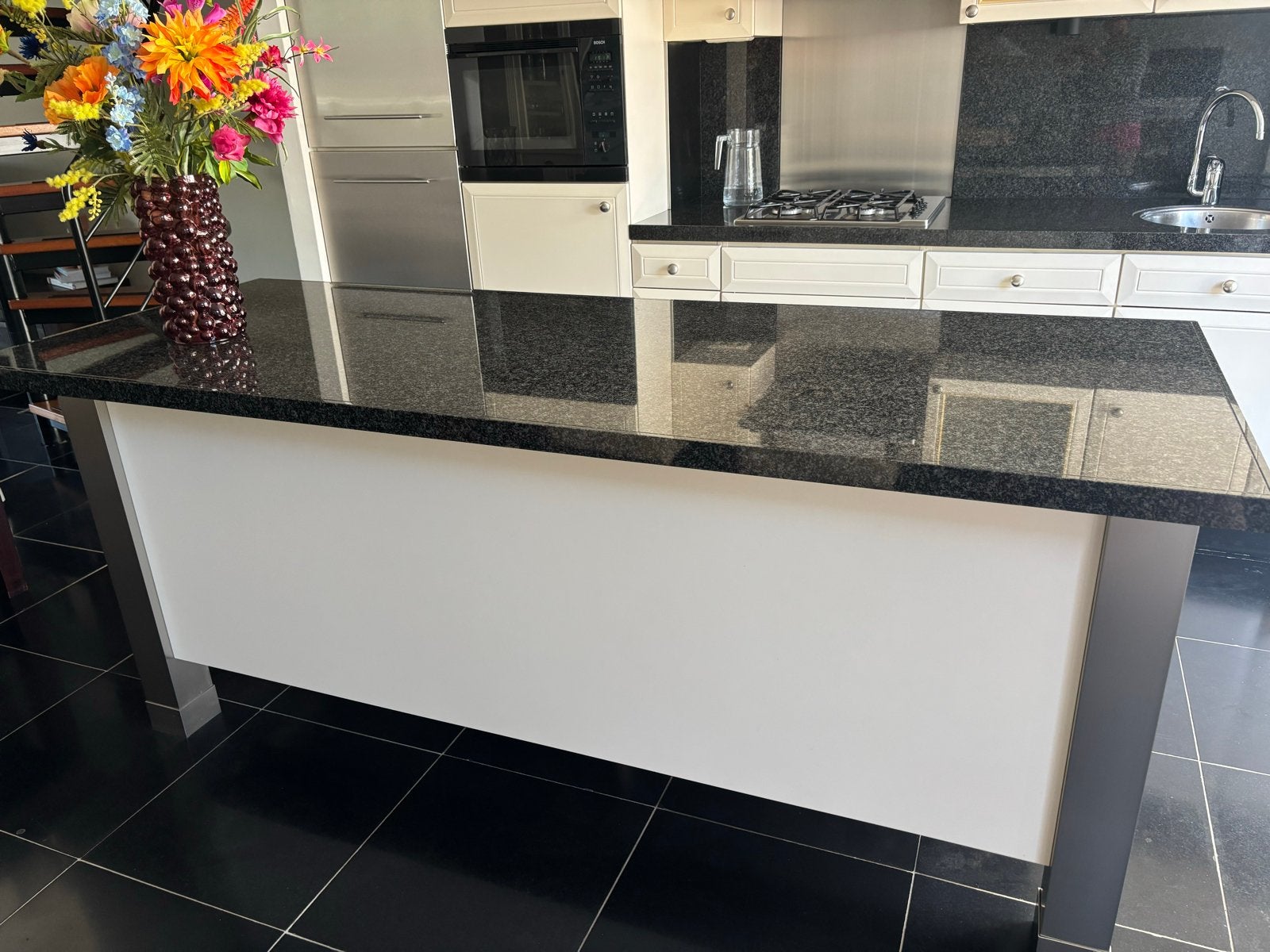 SieMatic Keukenblok/Eiland met Granieten Blad en RVS Poten, Ophalen, Gebruikt, Overige kleuren, Overige typen