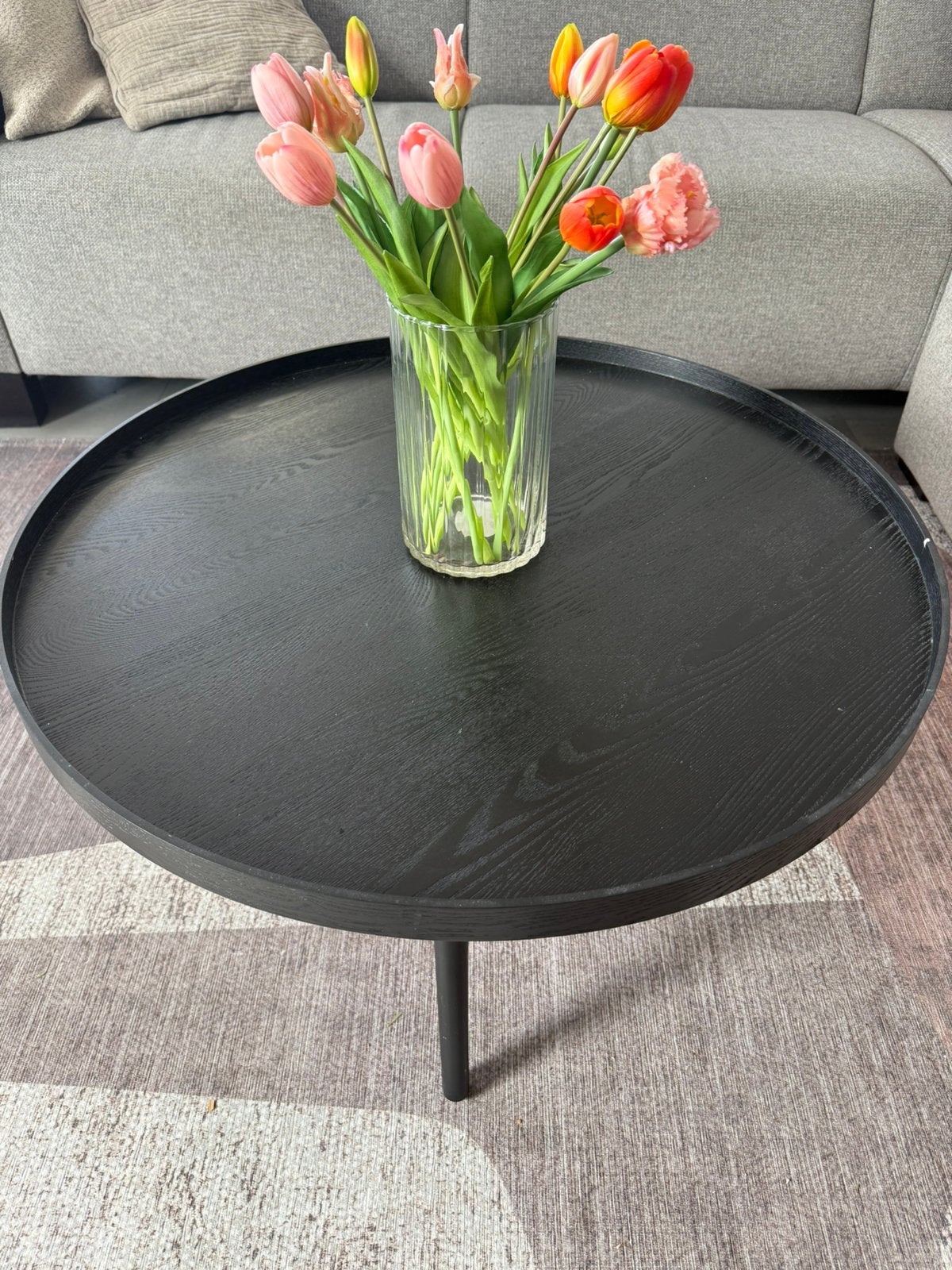 WOOOD Mesa XL salontafel / bijzettafel zwart (Ø78 cm), Huis en Inrichting, Tafels | Salontafels, Ophalen, Gebruikt, Rond, 50 tot 100 cm