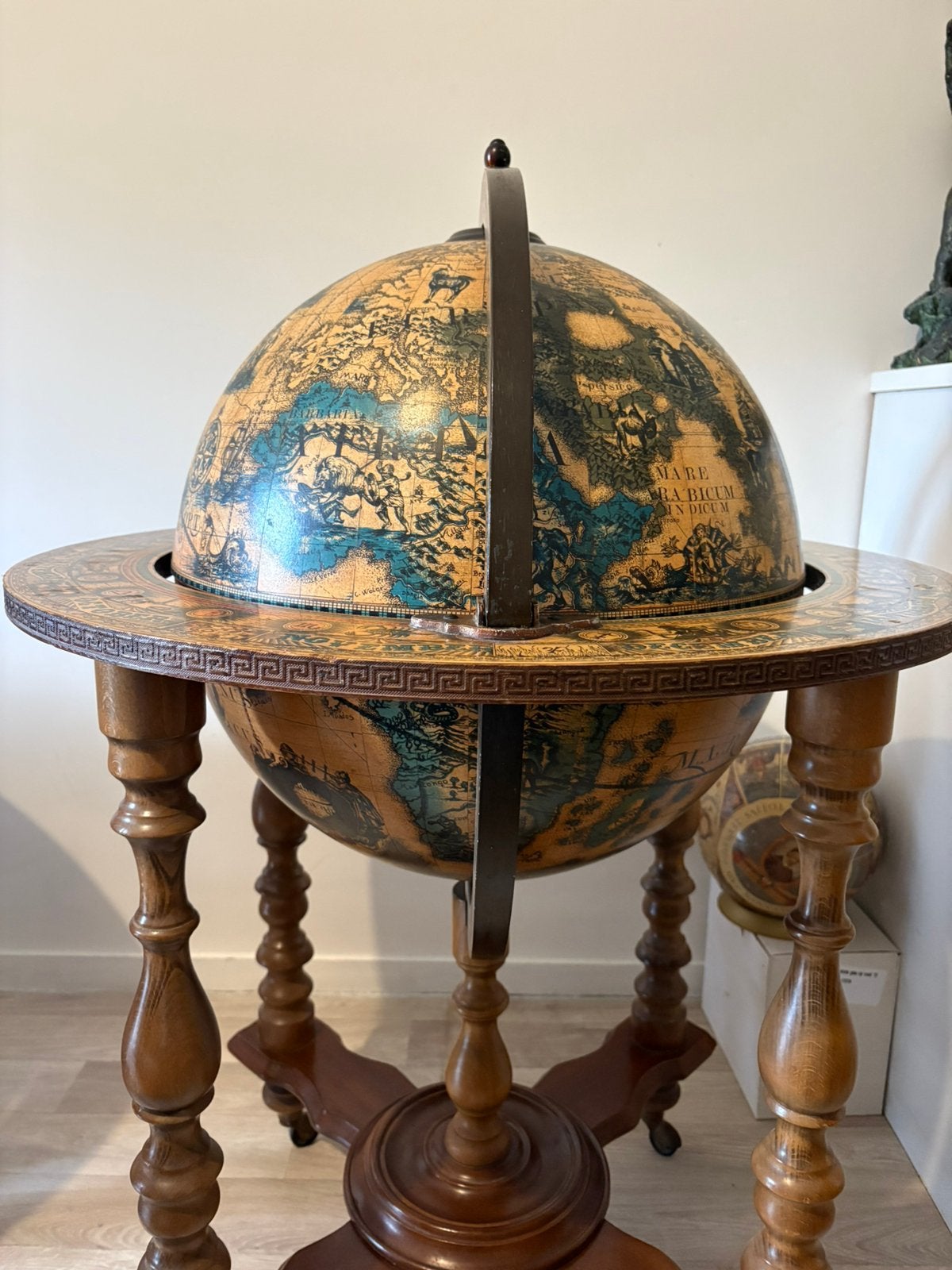 ANTIEKE bar globe drank wereldbol barglobe globebar XL, Ophalen, Zo goed als nieuw