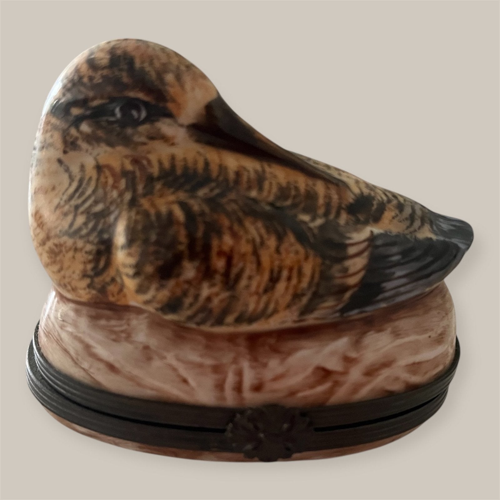Limoges France Pillendoosje - Handgeschilderde Vogel, Antiek en Kunst, Verzenden