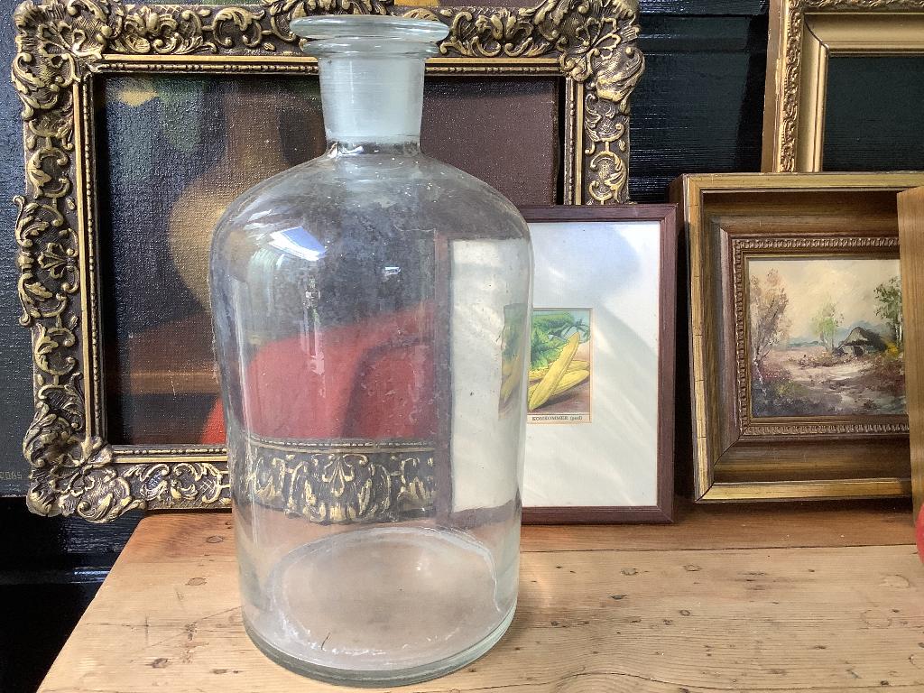 OUDE KARAF MET STOP, Antiek en Kunst, Antiek | Glas en Kristal, Ophalen of Verzenden
