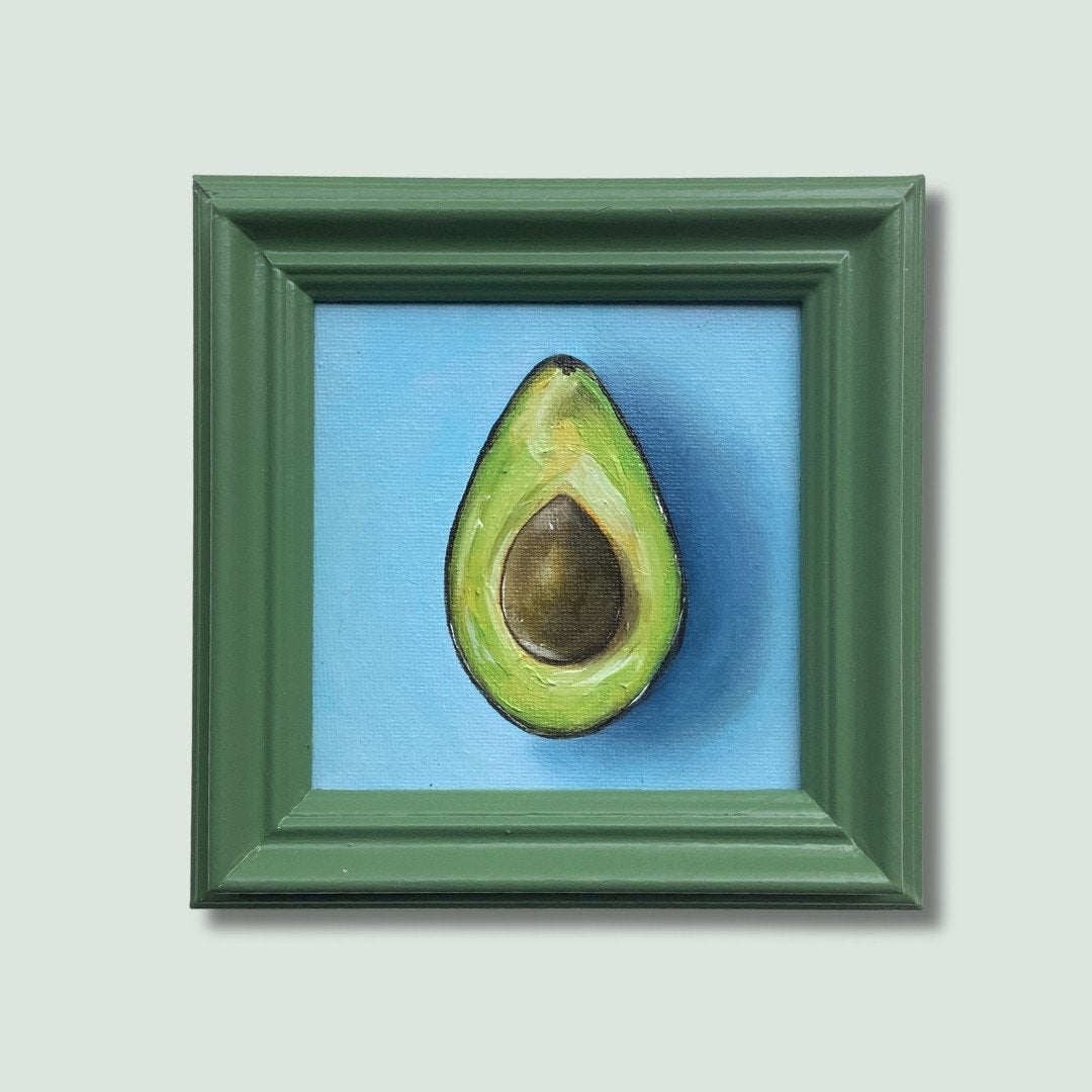 Handbeschilderd en ingelijst doek 'Avocado', Ophalen of Verzenden