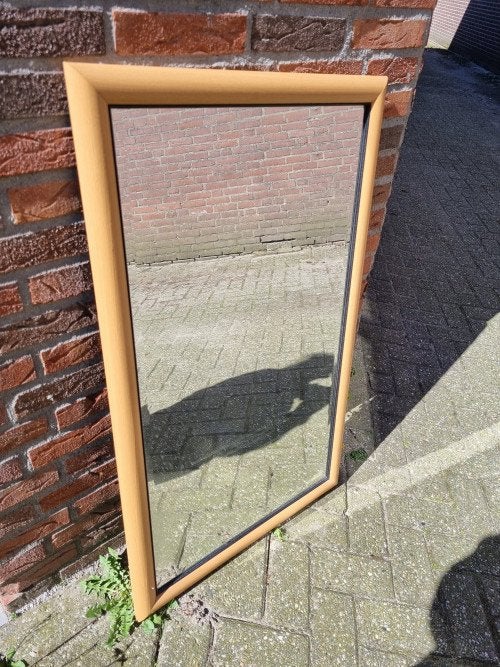 Spiegel in beukenhouten lijst geslepen glas, Ophalen of Verzenden, 'T Olde Gre-j, Info@toldegrej.nl, Endepoelstraat 20f Didam