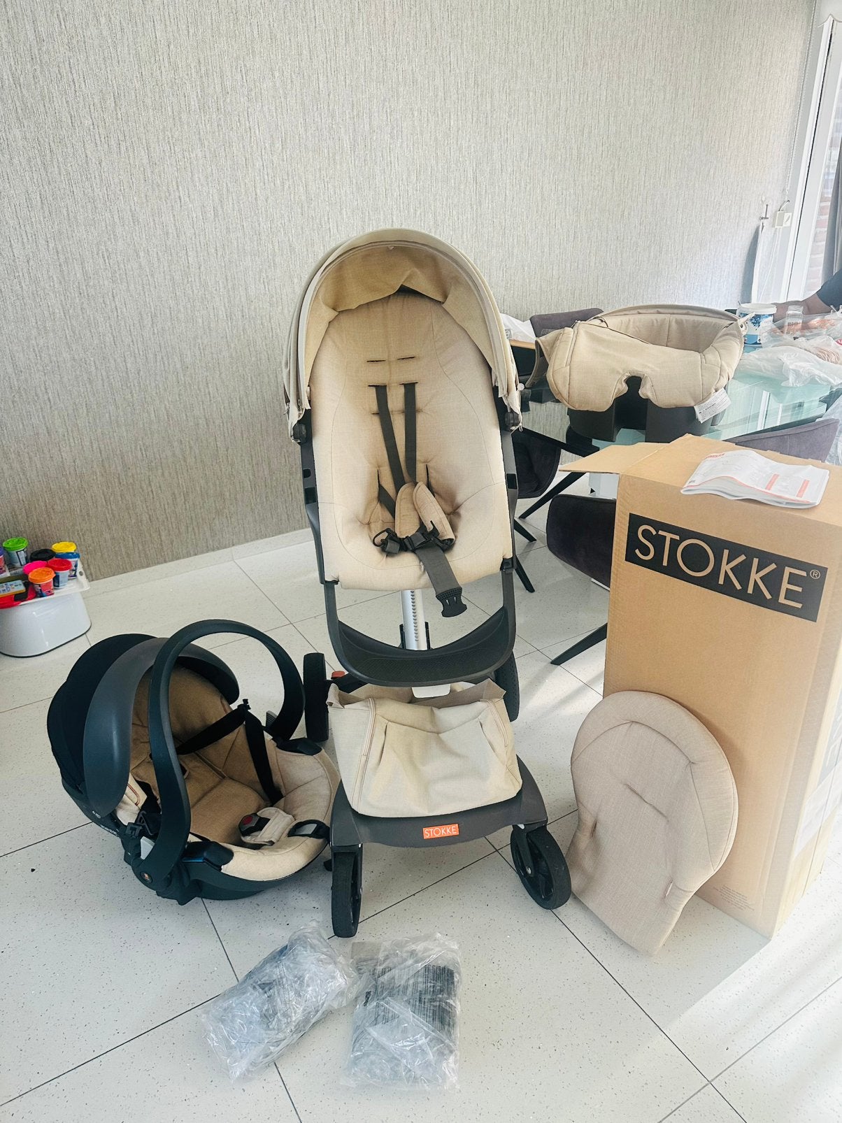 Stokke xplory carry cot + maxi cosi be safe, Kinderen en Baby's, Kinderwagens en Combinaties, Overige merken, Gebruikt, Met autostoeltje