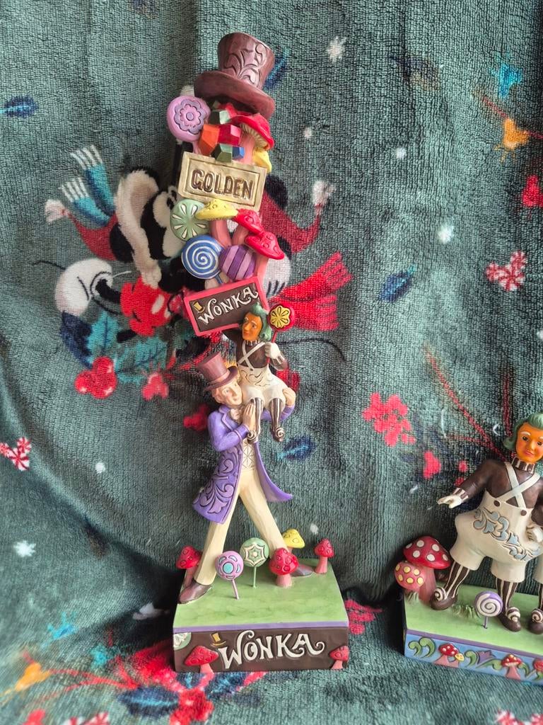 Jim Shore Wonka en Oompa Loompa beeldjes, Verzamelen, Beelden en Beeldjes, Zo goed als nieuw, Fantasy, Ophalen of Verzenden