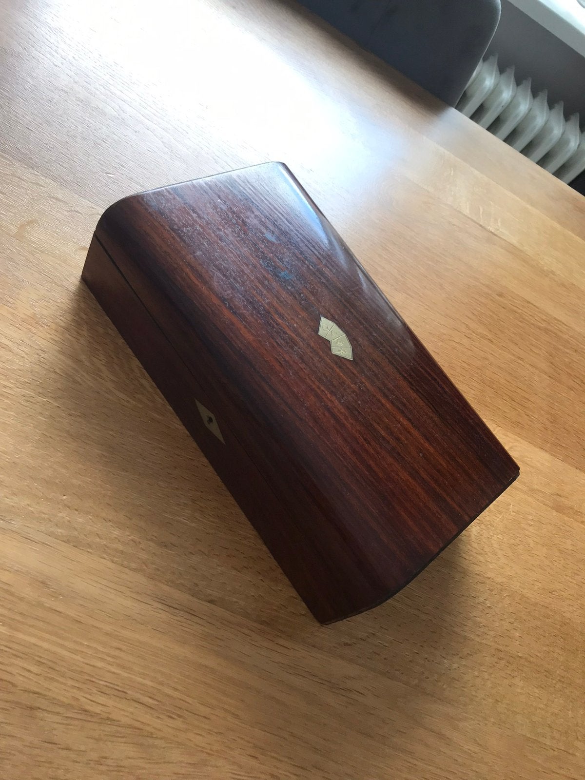 Antieke luxe speelkaartenset van coromandelhout, Ophalen of Verzenden