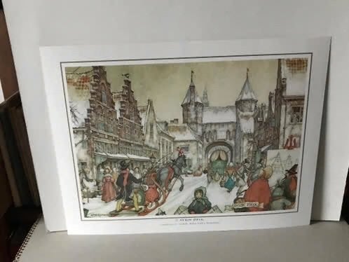 Mooie grote prenten van Anton Pieck, afkomstig jaar­kalender, 1980 tot heden, Ophalen of Verzenden, Zo goed als nieuw, Prent
