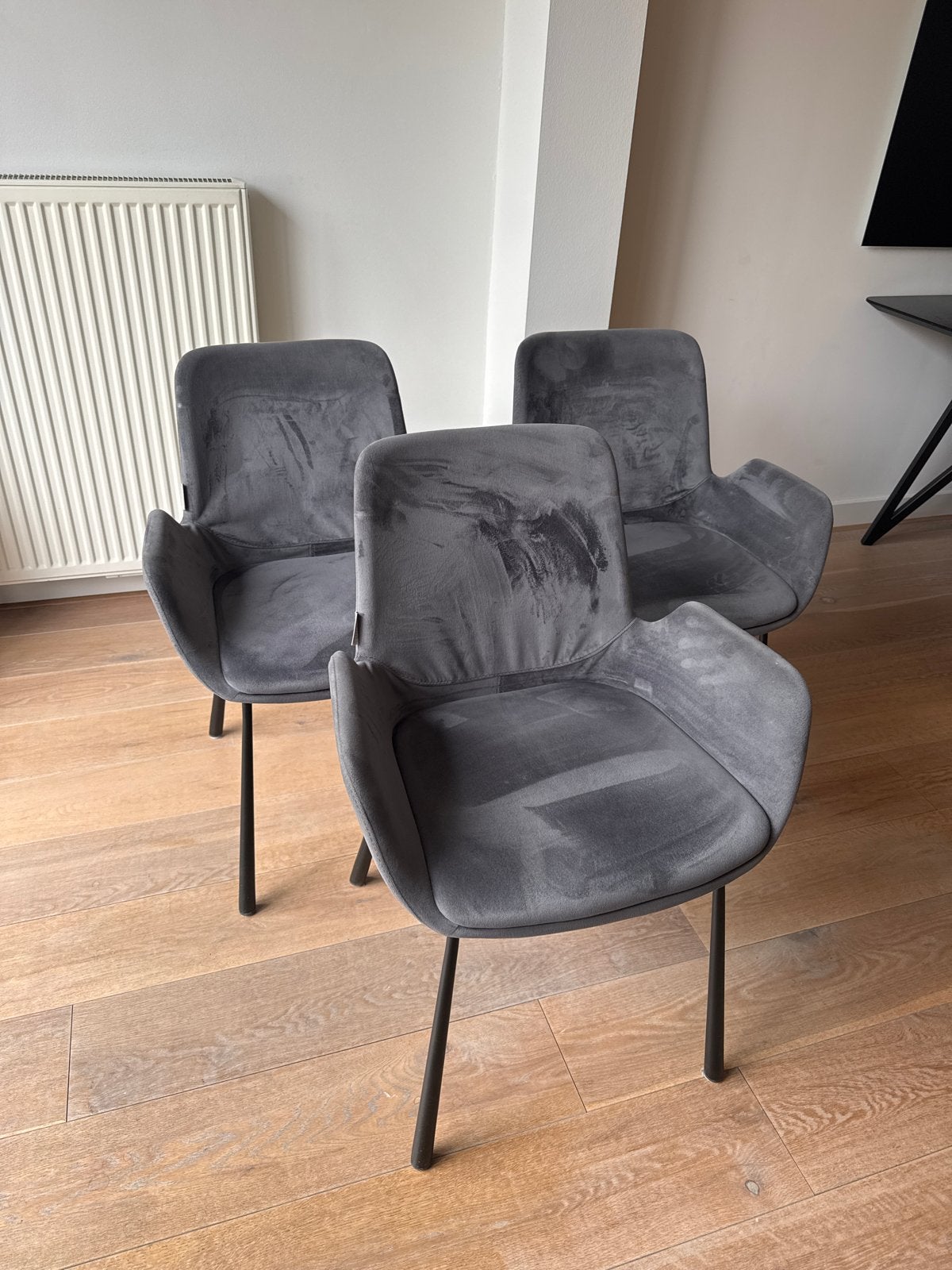 Set van 6 Zuiver Britt eetkamerstoelen, Ophalen, Gebruikt, Vijf, Zes of meer stoelen, Stof