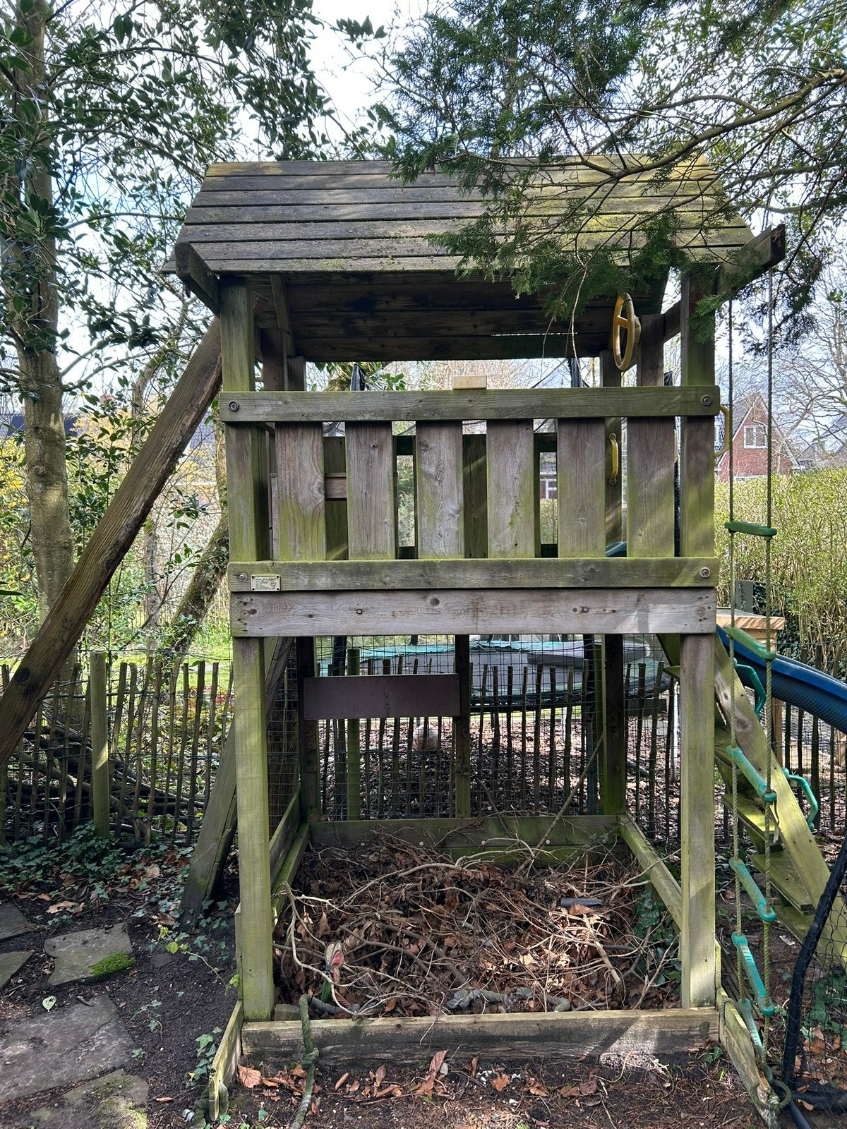 Houten speelhuis, Kinderen en Baby's, Speelgoed | Buiten | Speeltoestellen, Ophalen, Gebruikt