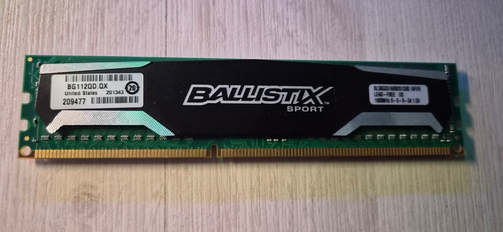 Crucial Ballistix Sport 8GB DDR3 RAM 1600MHz, 8 GB, Refurbished, DDR3, Ophalen of Verzenden