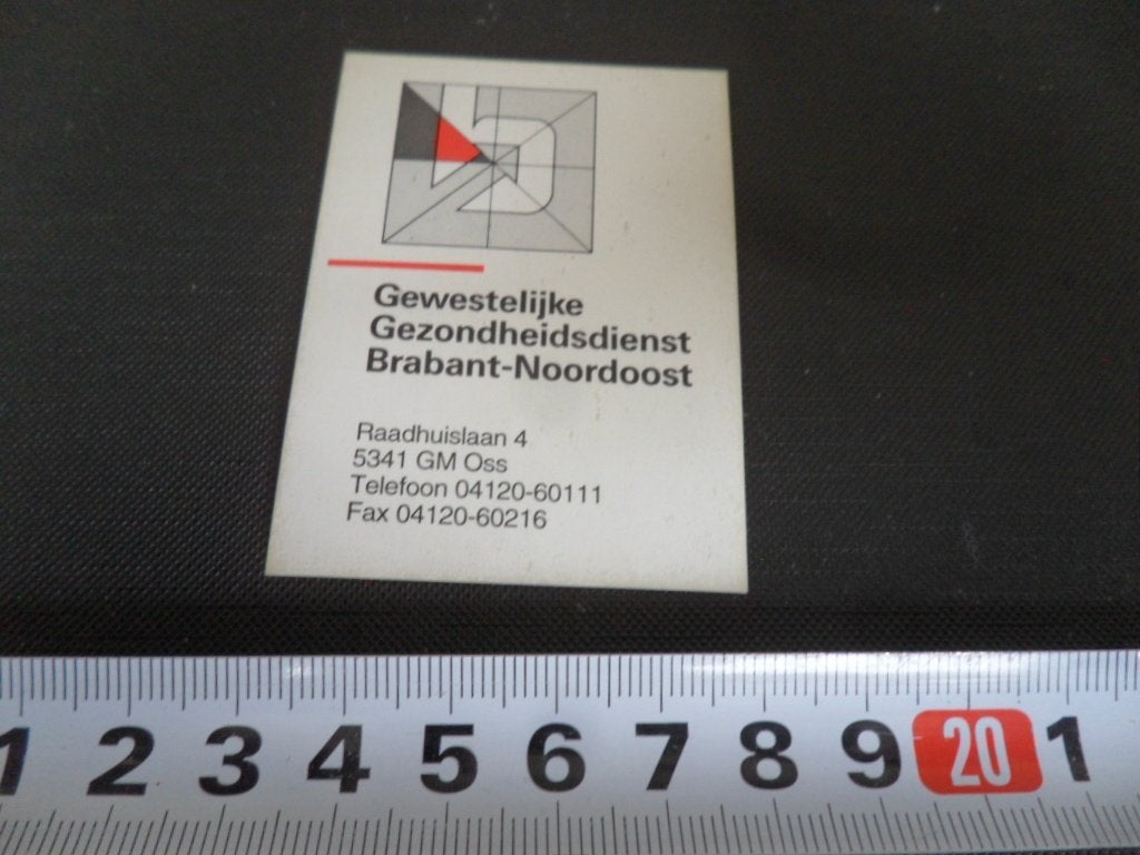 sticker Oss Gewestelijke Gezondheidsdienst Brabant NoordOost, Ophalen, Zo goed als nieuw