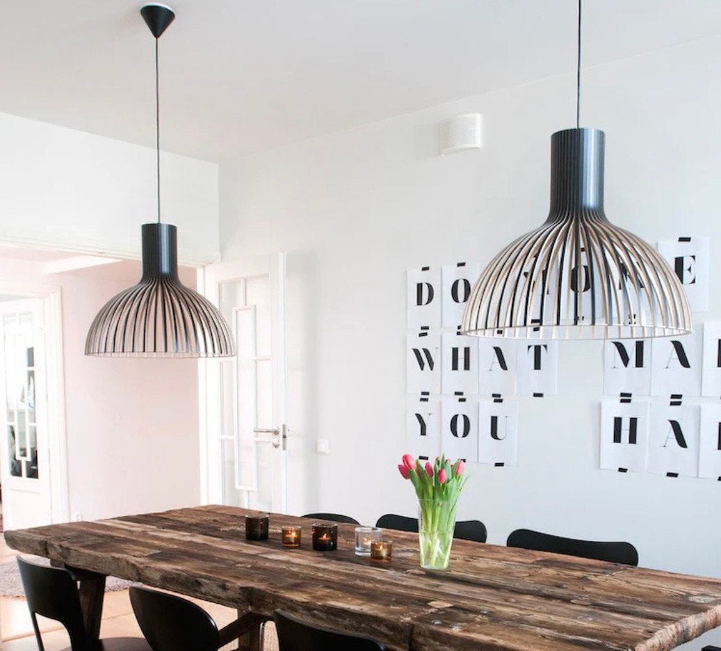 2x Secto Design Victo Lampen Zwart (origineel), Huis en Inrichting, Lampen | Hanglampen, Ophalen, 50 tot 75 cm, Design lampen
