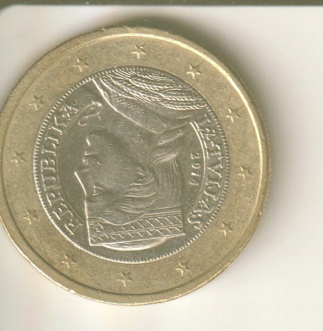 1 euro 2014 Letland, Postzegels en Munten, Munten | Europa | Euromunten, Verzenden, Overige landen, 2 euro