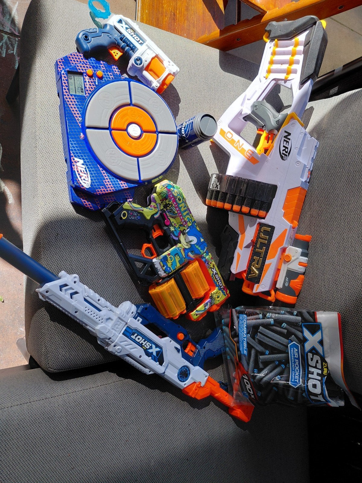 Nerf en X-Shot Geweren Set met Doelen en Accessoires, Ophalen, Gebruikt, Jongen of Meisje