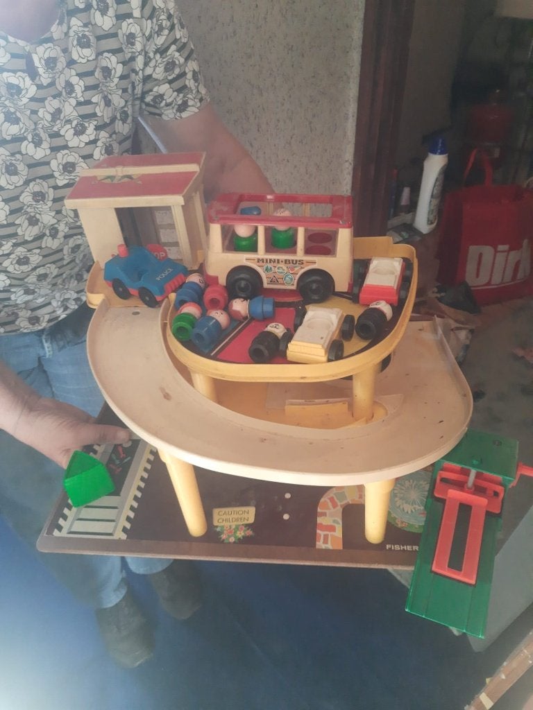 Fisher Price vintage speelgoed garage met veel toebehoren, Ophalen, Gebruikt, Speelset