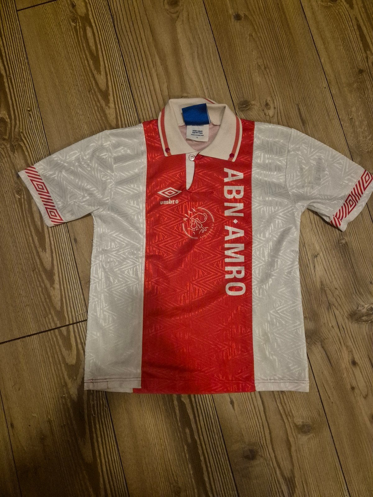 Vintage Ajax Umbro ABN AMRO Thuisshirt uit 1993 - mt 140, Ophalen of Verzenden, Gebruikt, Umbro, Jongen