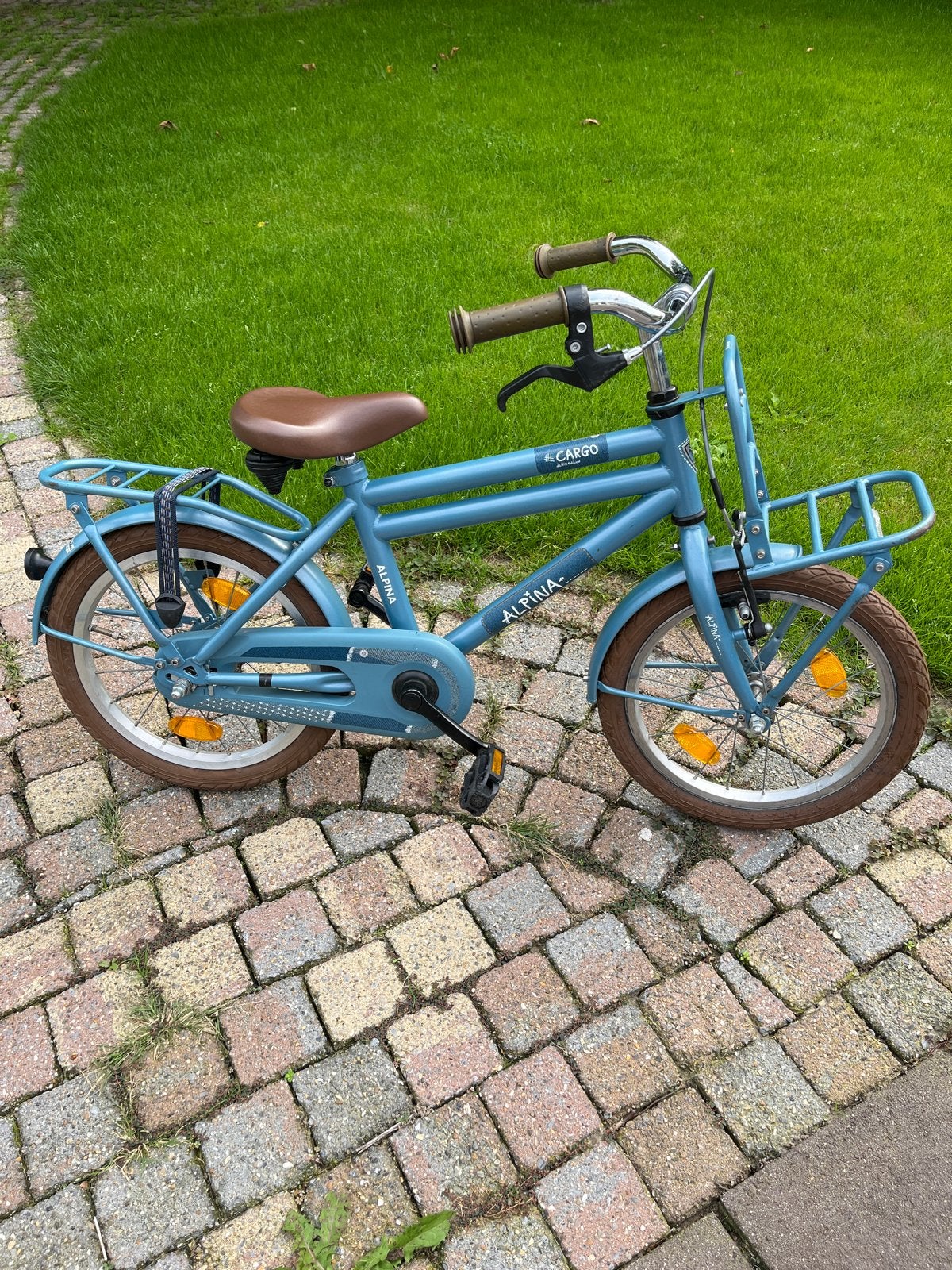 Alpina Cargo Kinderfiets 16 inch - Blauw, Ophalen, Gebruikt, Terugtraprem, 16 tot 20 inch