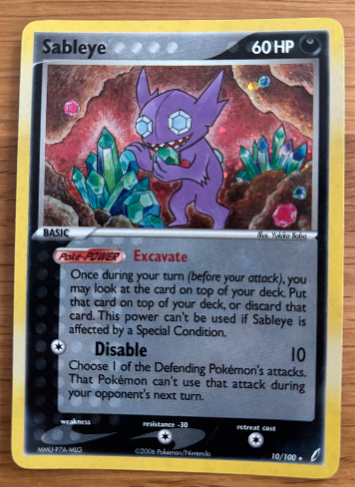 Sableye Pokémon kaart 10/100 EX Sandstorm, Ophalen of Verzenden, Gebruikt, Losse kaart