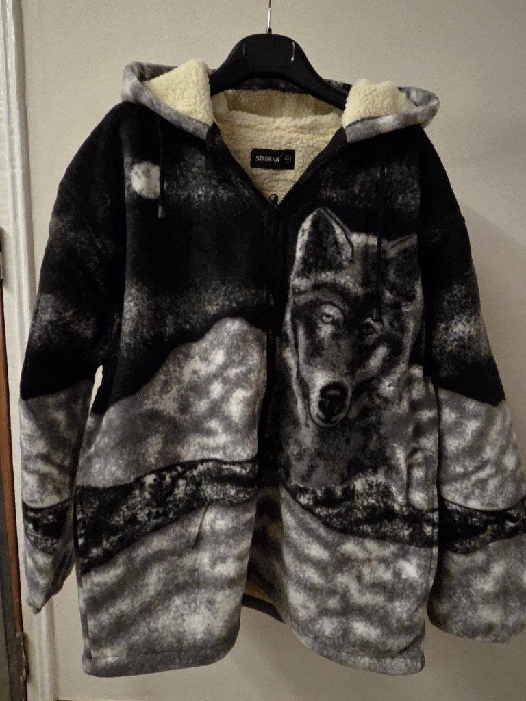 Zwart vest, Wolven, printvest, Ophalen of Verzenden, Nieuw, Overige maten, Zwart