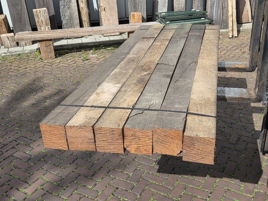 6 Hardhouten palen 15x15 cm 2.40 m lang - nr: HB246, Tuin en Terras, Palen, Balken en Planken, Ophalen, Palen, Nieuw, Hardhout