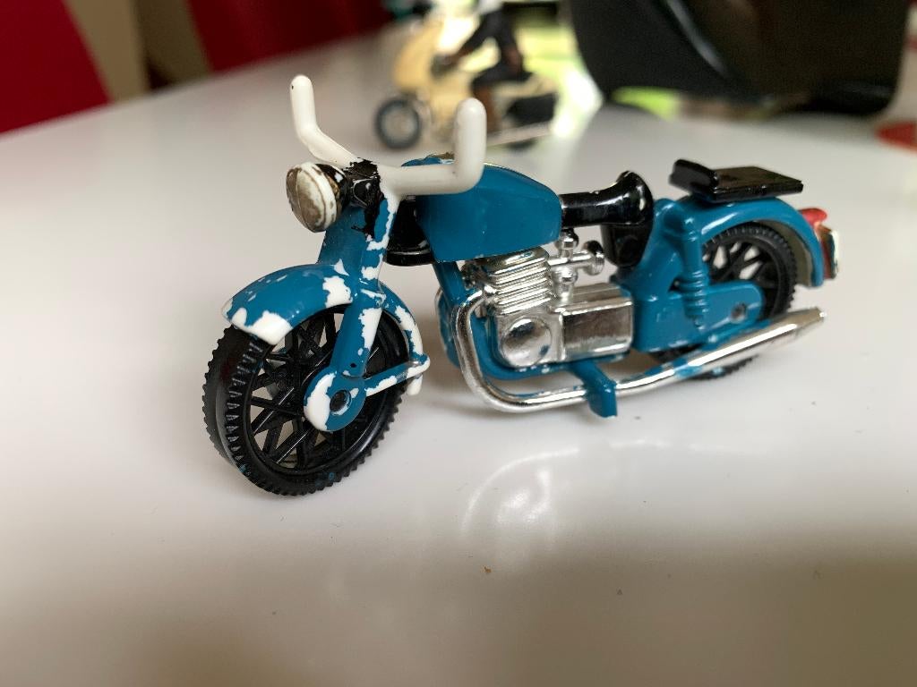 Vintage Matchbox motorfiets 1976 & Politie motor met agent, Ophalen of Verzenden