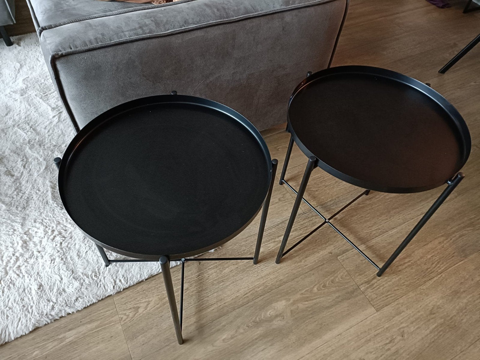 Zwarte bijzettafeltje, Ophalen, Rond, Minder dan 55 cm, 45 tot 60 cm