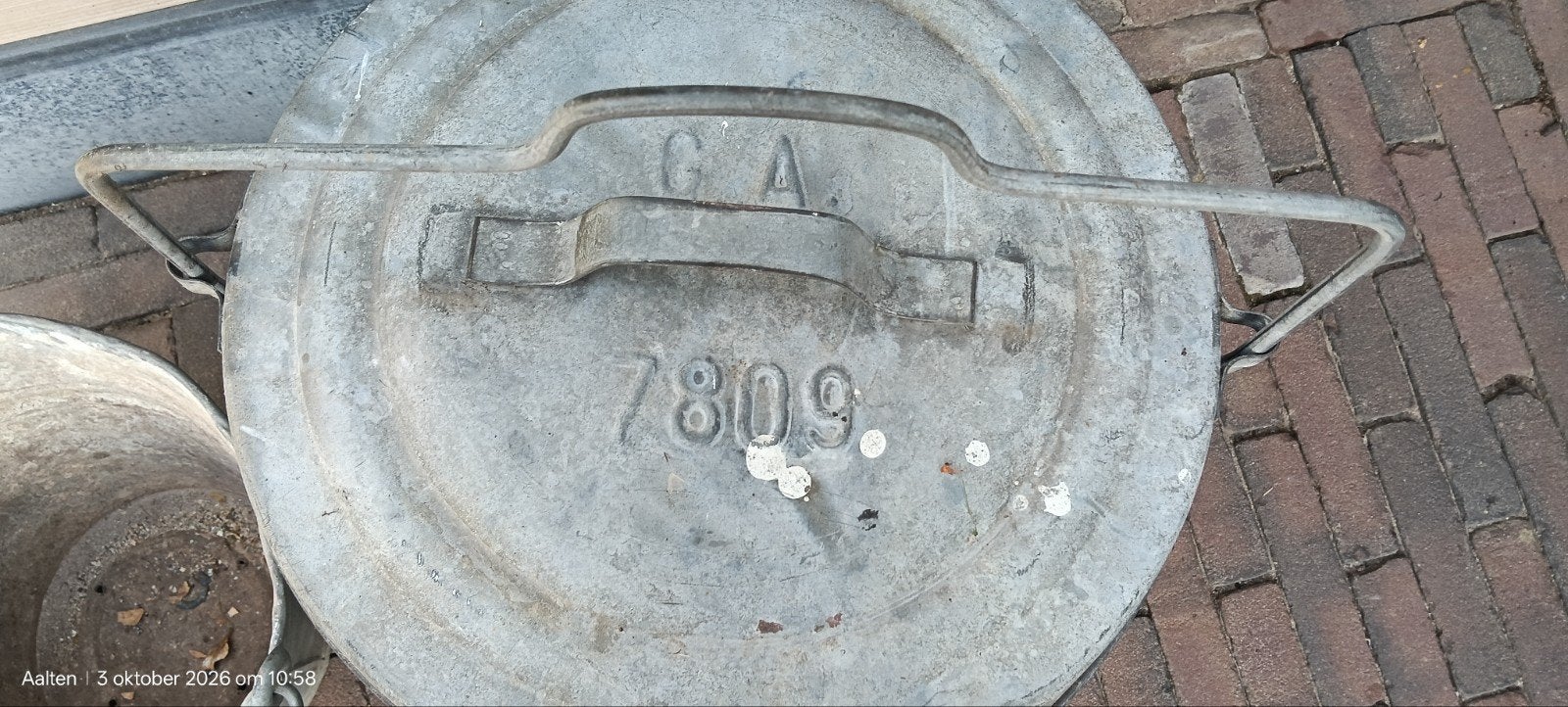 Vintage Zinken Gieter, Emmer en Vuilnisbak Set, Ophalen, Gebruikt